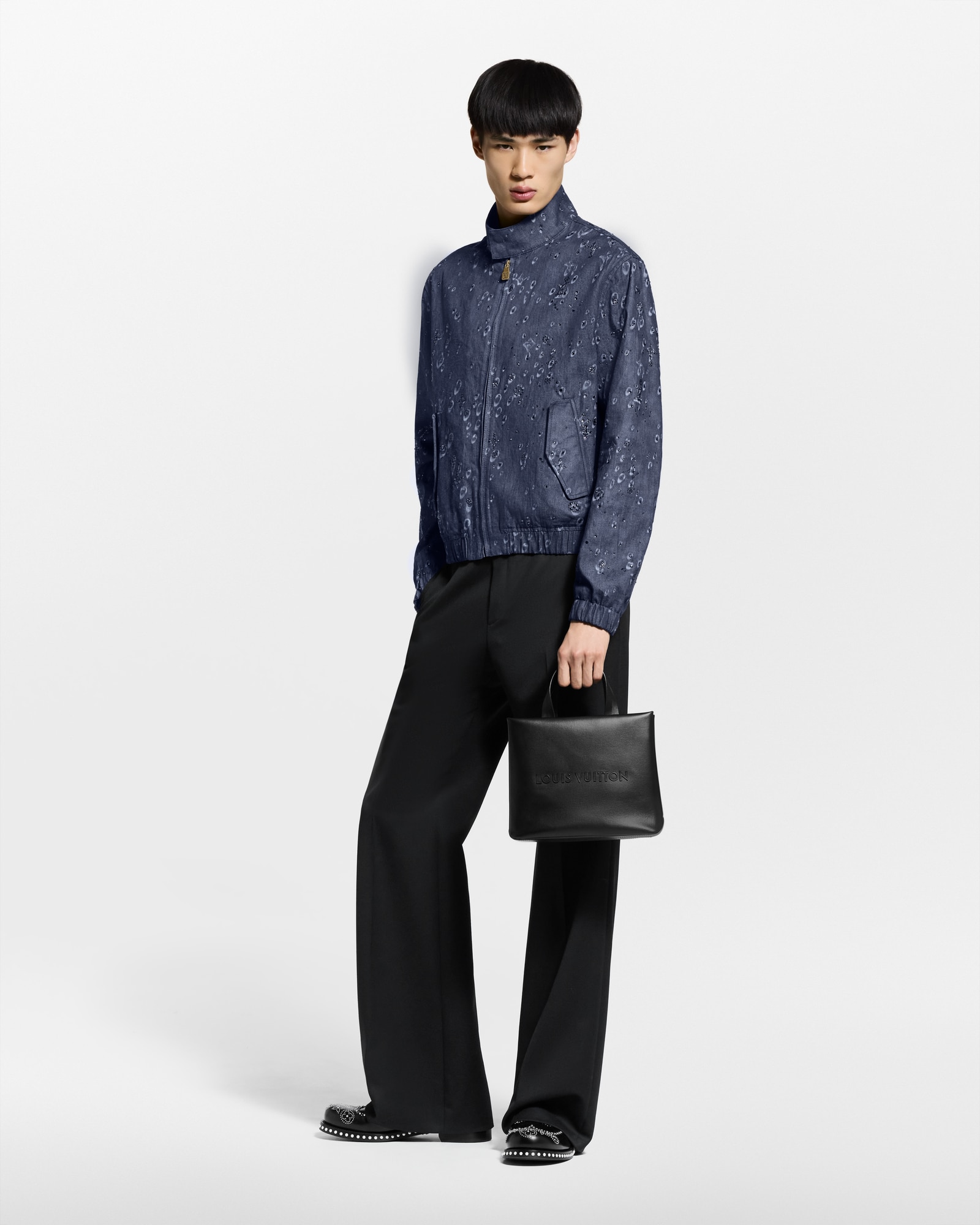 Embellished Denim Harrington Jacket - Men - Ready-to-Wear | LOUIS